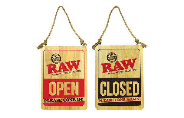 RAW® WOOD SIGN OPEN PLEASE CONE IN (MSRP: )