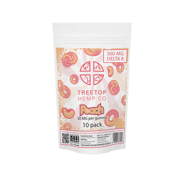 TREETOP HEMP CO - DELTA 8 GUMMIES - 300MG 10 PACK | DISPLAY OF SINGLE (MSRP: $24.95-29.99)