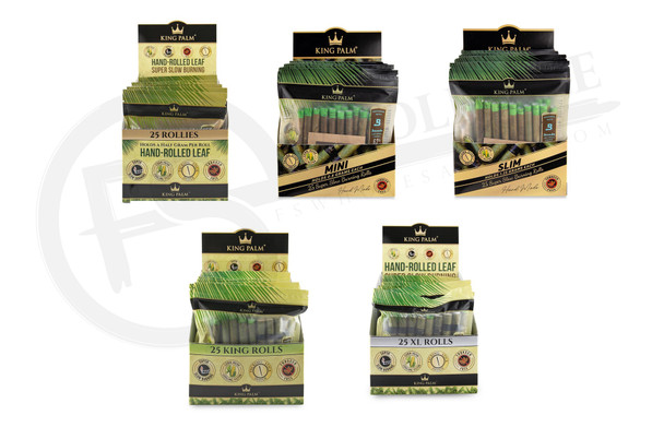 KING PALM - 25 Pack PRE-ROLLED CONES with BOVEDA | DISPLAY OF 8