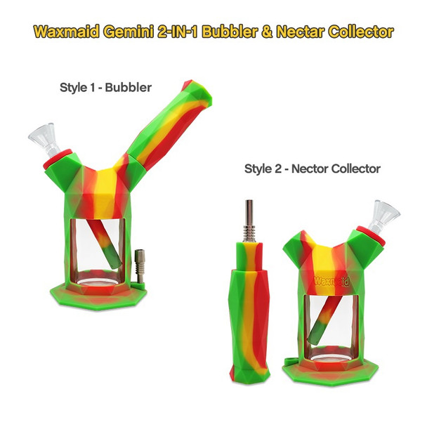 GEMINI KIT - 2 in 1 WATER PIPE & NECTAR COLLECTOR  | SINGLE ASSORTED (MSRP $)