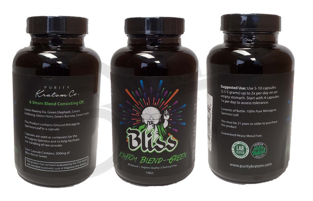 BLISS KRATOM 150ct CAPS ULTRA KRATOM | SINGLE BOTTLE (MSRP $)