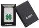 ZIPPO LIGHTER - CLOVER HIGH POLISH CHROME DESIGN - 24699 (MSPR $35.95)