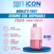 SWFT ICON - 17ml 7500 PUFFS 500mAh PREFILLED NICOTINE SALT RECHARGEABLE DISPOSABLE DEVICE (SMART DISPLAY) with CERAMIC COIL TECHNOLOGY & CHARGING CABLE INCLUDED | DISPLAY OF 10 (MSRP $29.99each)
