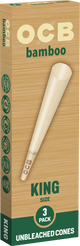 OCB - BAMBOO UNLEACHED PRE-ROLLED CONE - KING SIZE 3PACK | DISPLAY OF 24 (MSRP $3.00each)