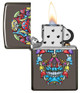 ZIPPO LIGHTER - MUSHROOM SKULL DESIGN BLACK ICE - 49135 (MSPR: $36.95)