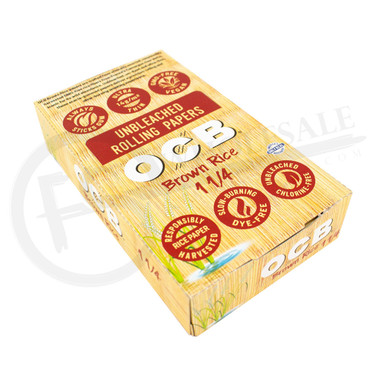 Obc Rizla OCB - BROWN RICE ROLLING PAPERS - 1 1/4 | DISPLAY OF 24 (MSRP $each ...