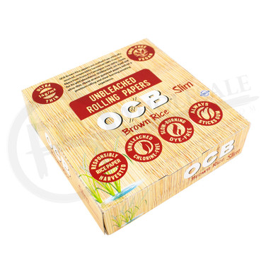 Obc Rizla OCB - BROWN RICE ROLLING PAPERS - SLIM | DISPLAY OF 24 (MSRP $each ...