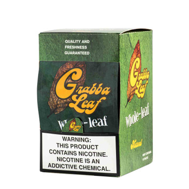 pure leaf tobacco GRABBA LEAF WHOLE LEAF 1 WHOLELEAF PER PACK | DISPLAY OF 10 (MSRP $each)