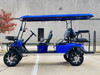 DYNAMIC ENFORCER FULLY LOADED LIMO GOLF CART BLUE 6 SEATER (SIDE VIEW)