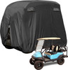 4 Passenger Golf Cart Cover Fits EZGO, Club Car, Yamaha, 400D Waterproof Windproof Sunproof Outdoor All-Weather Polyester Full Cover with Three Zipper Doors - Black/Army Green/Sliver/Camouflage