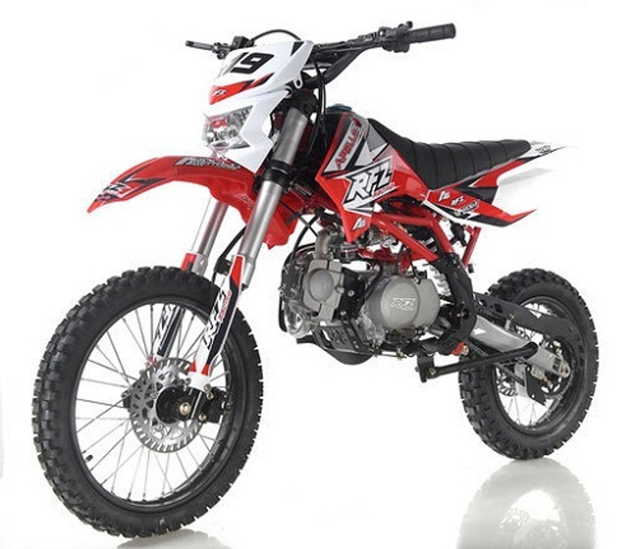 New Apollo DB-X19 125cc Dirt Bike With Headlight 4 stroke Single Cylinder - Red