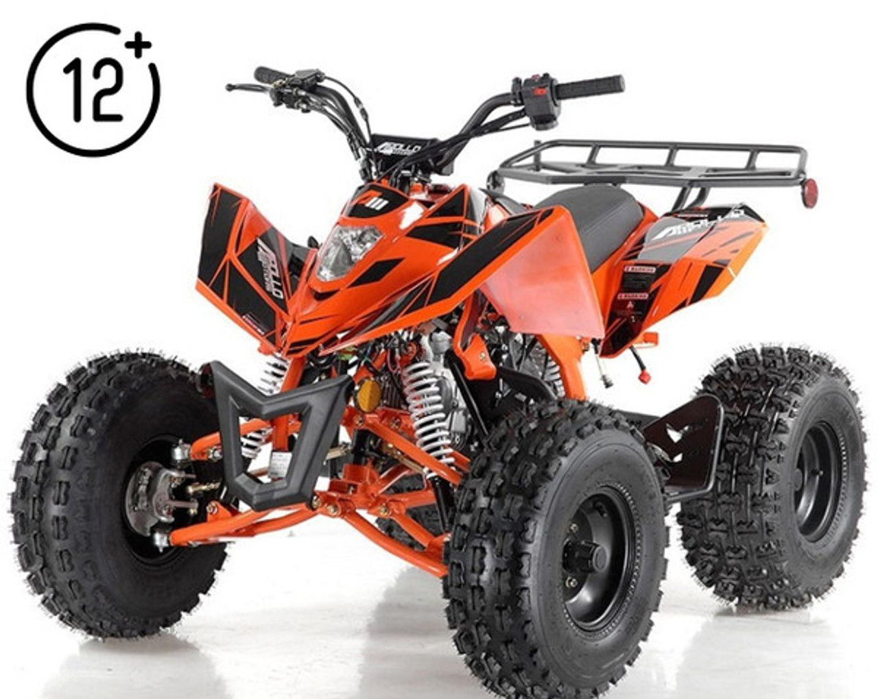 Apollo Sniper 125cc ATV, Single Cylinder, Air Cooled, 4 Stroke 1Speed+Reverse - Now with New Threads Tire Design &  Remote Kill