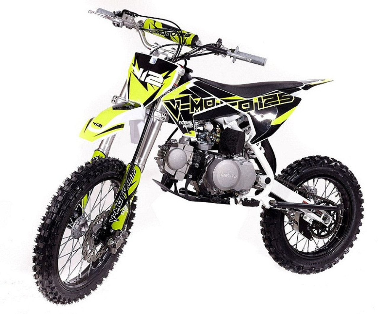 VITACCI DB-V12 124cc Dirt Bike, 4-Gear Manual Shift, 4-Stroke, Air Cooled - YELLOW