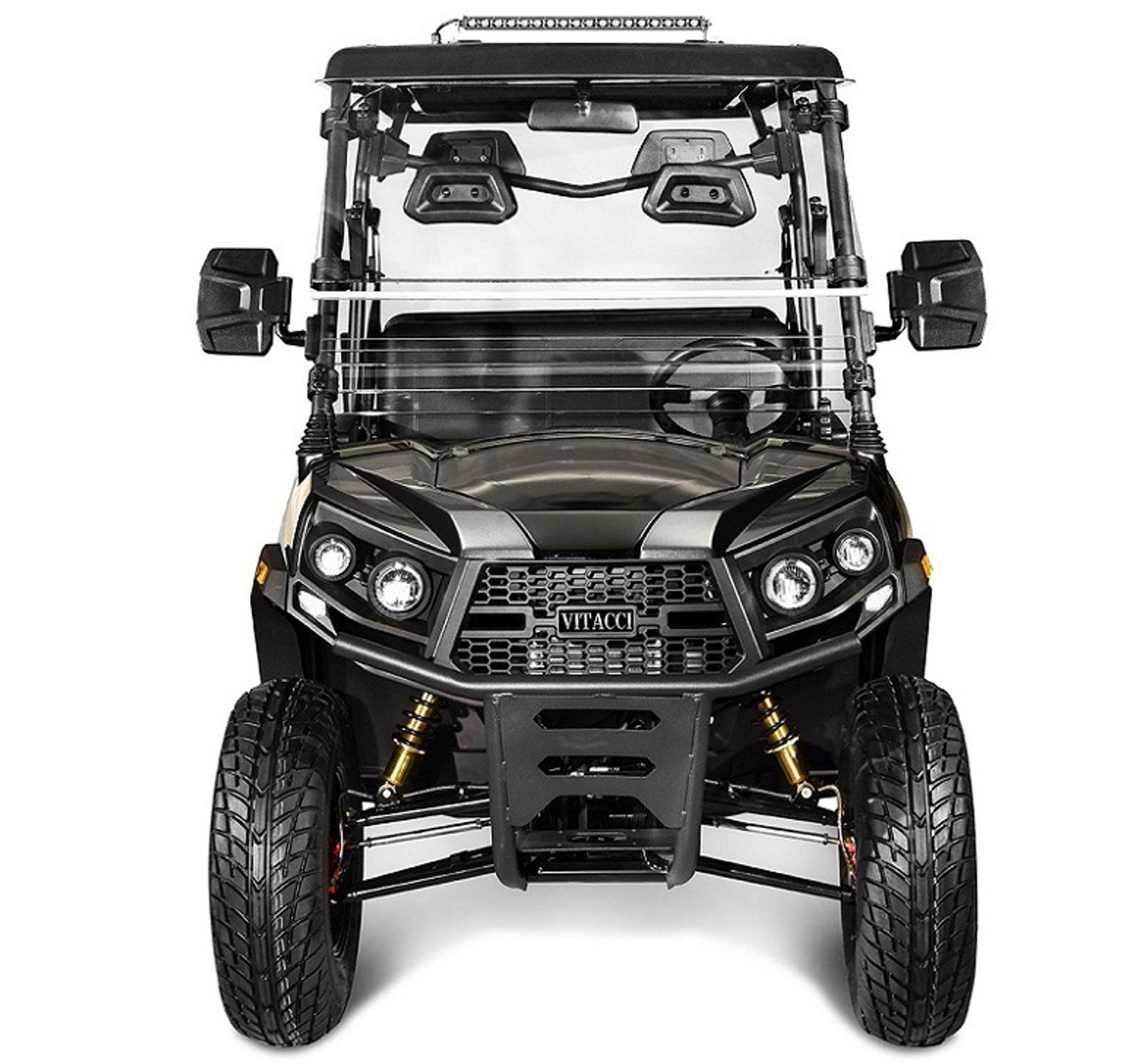 Black Vitacci Rover-200 EFI 169cc (Golf Cart) UTV Black, 4-stroke, Single-cylinder, Oil-cooled front view