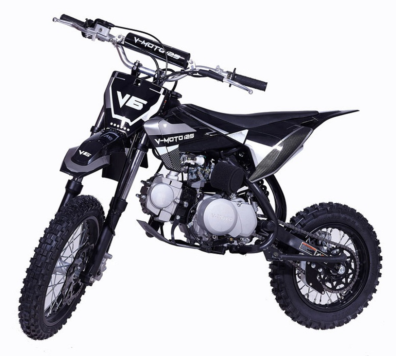 VITACCI DB-V6 125cc Dirt Bike, Kick Start, Single Cylinder, 4-Stroke, Air Cooled - BLACK