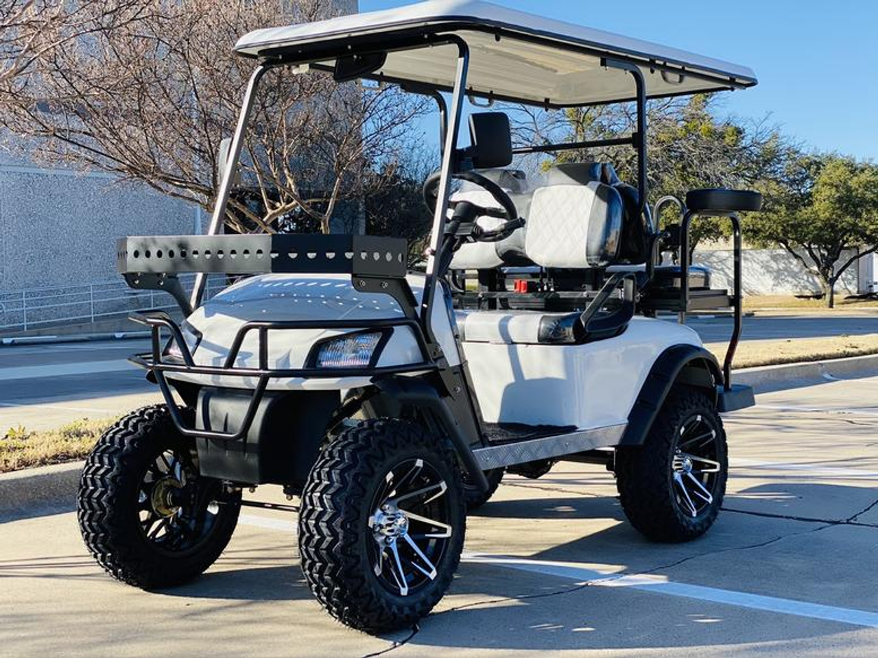 DYNAMIC ENFORCER GOLF CART WHITE - FULLY ASSEMBLED AND TESTED 4 SEATER (FRONT SIDE VIEW)