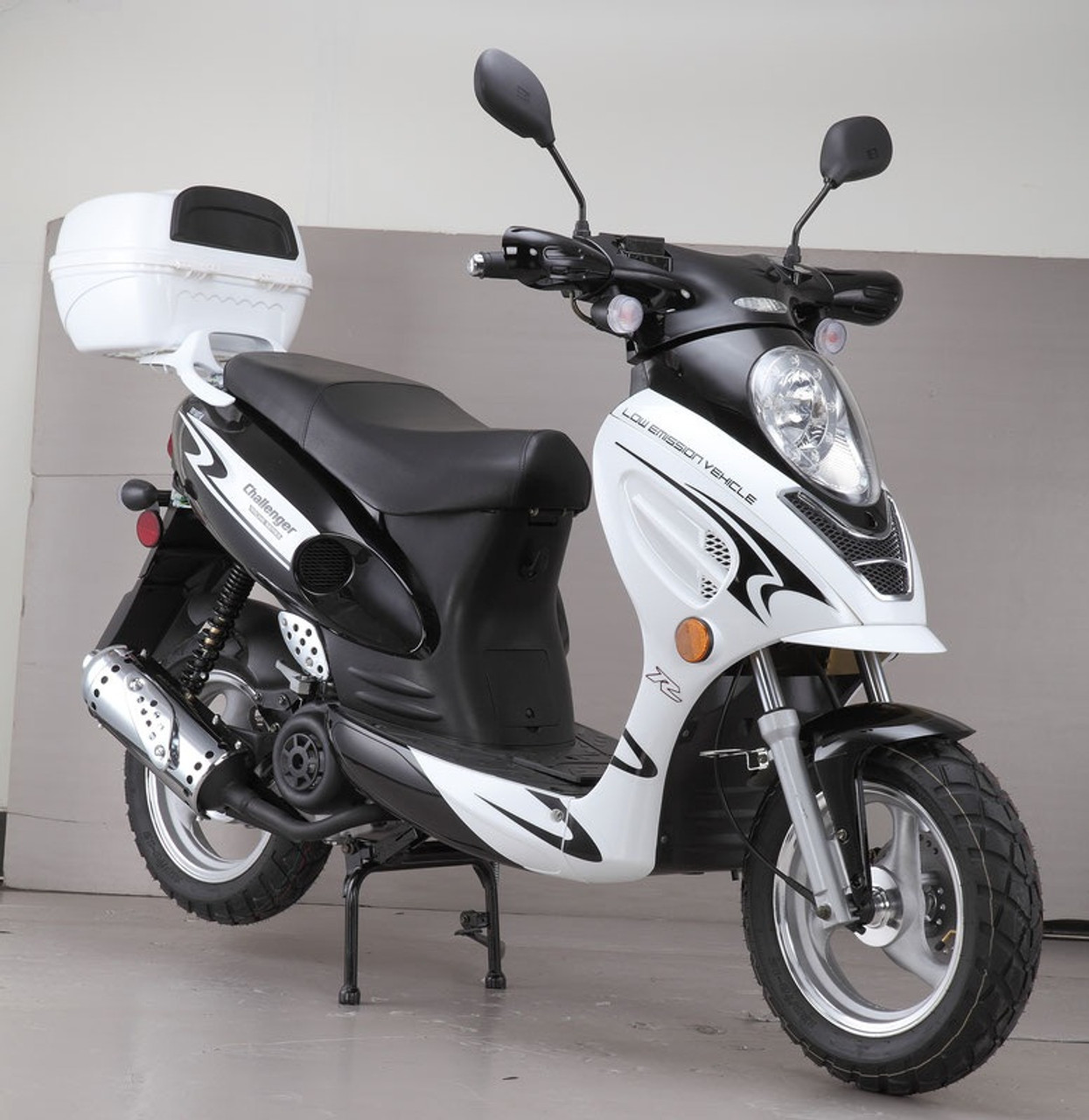 VITACCI Challenger 50cc Scooter, 4 Stroke, Air-Forced Cool,Single Cylinder - Fully Assembled and Tested - BLACK