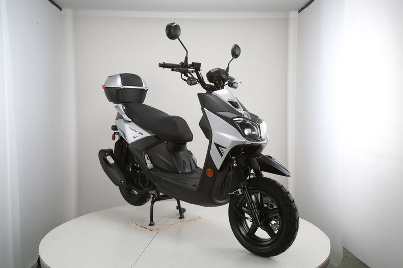 Vitacci Fighter 150cc Scooter, (GY6) 4-stroke, air-cooled - White