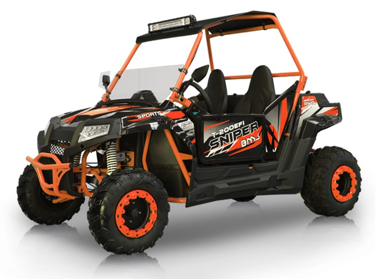 BMS Sniper T-200 EFI UTV, Fully Automatic Transmission - Fully Assembled And Tested - Orange