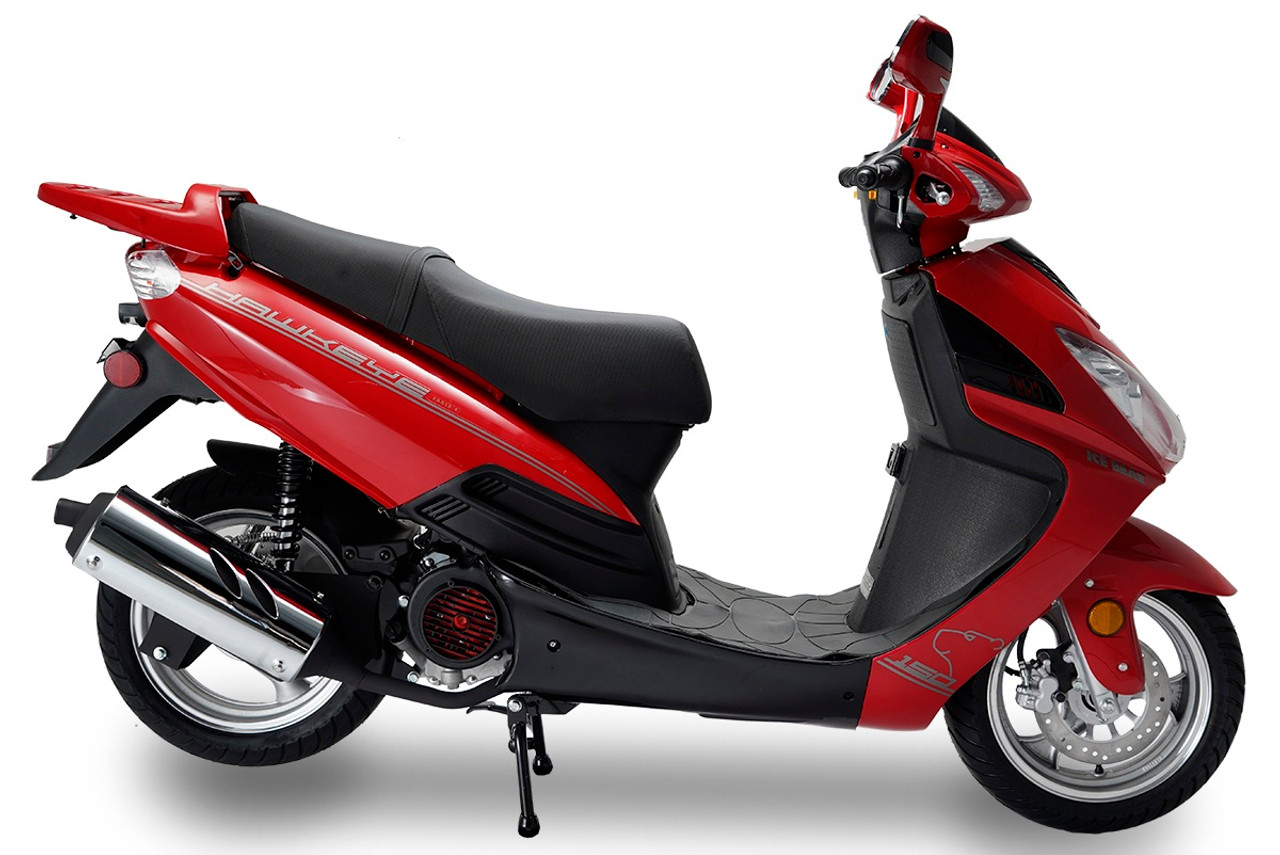 Icebear Hawkeye (Pmz150-3c) 150cc Scooter, Electric/Kick, Carb approved - Red