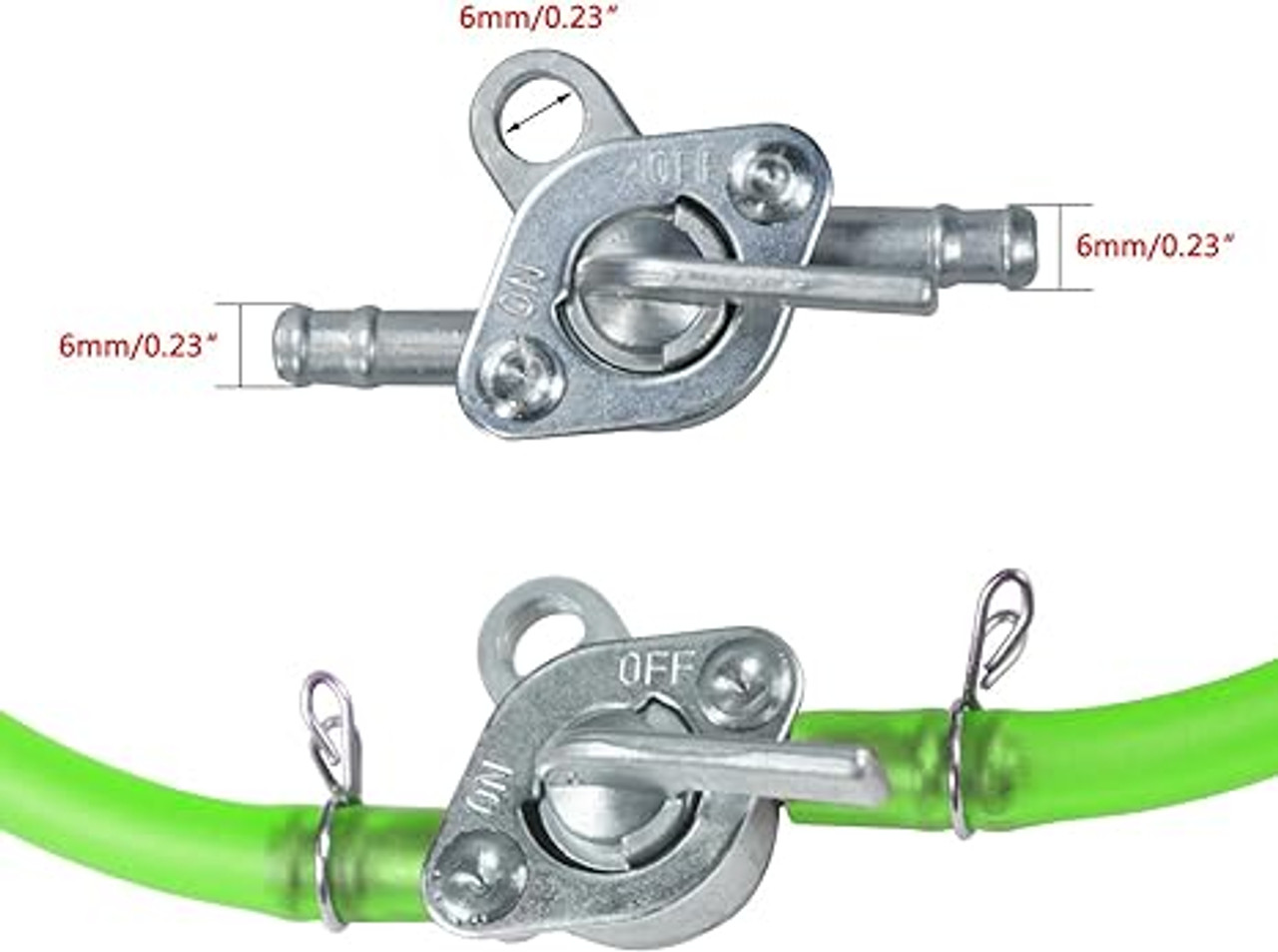 HOLATO Gas Fuel Line Hose Clamps Fuel Filters with Inline Shut Off Valve Petcock Set for 50cc 70cc 90cc 110cc 125cc 150cc Taotao Coolster Apollo Baja ATV Four Wheeler Moped Dirt Pit Bike Go Kart Green