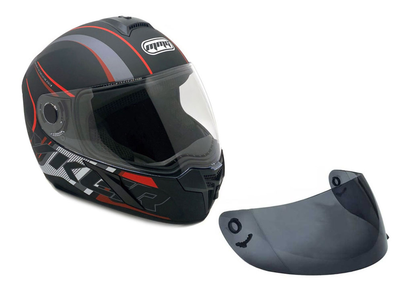 Ryker Model Full Face MMG Helmet - Multi-Color Design, DOT Approved