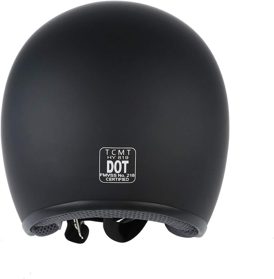 Adult Motorcycle 3/4 Open Face Helmet with Visor Cafe Racer Cruiser DOT Approved S M L XL