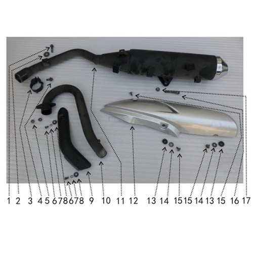 Hawk 250 Exhaust Shield (Silver Plastic Cover)