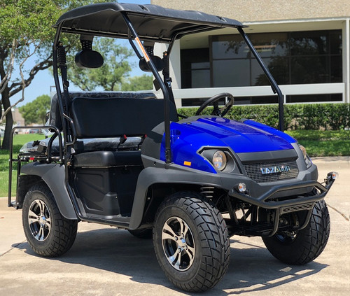 Blue - Fully Loaded Cazador OUTFITTER 200 Golf Cart 4 Seater Street Legal UTV