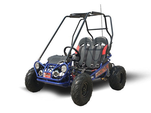 TrailMaster Mini XRX/R+ (Plus) Assembled version Upgraded Go Kart with Bigger Tires, Frame, Wider Seat - BLUE