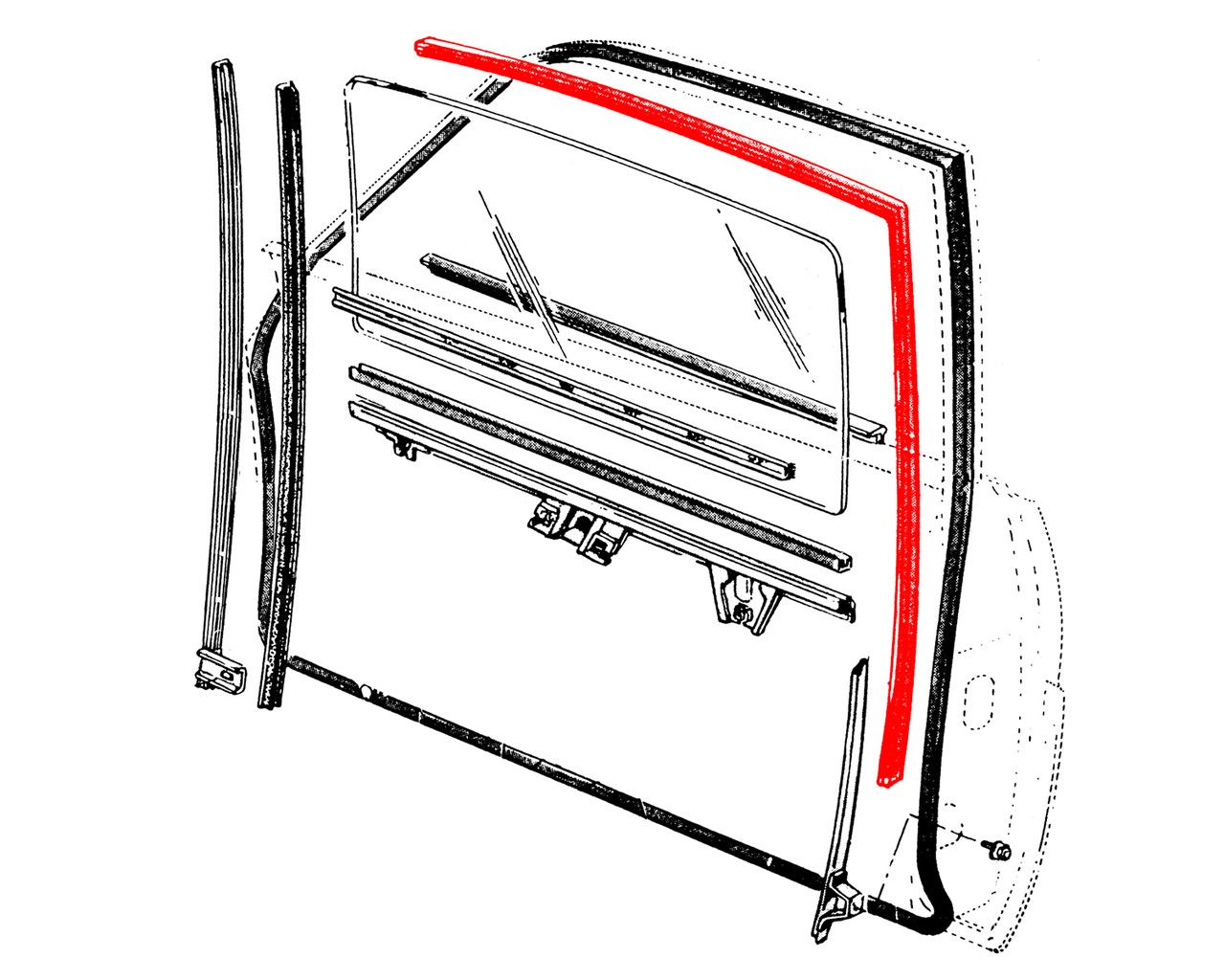 WEATHERSTRIP 1966-67 FORD RANCHERO DOOR GLASS RUN CHANNELS EACH PIECE ...
