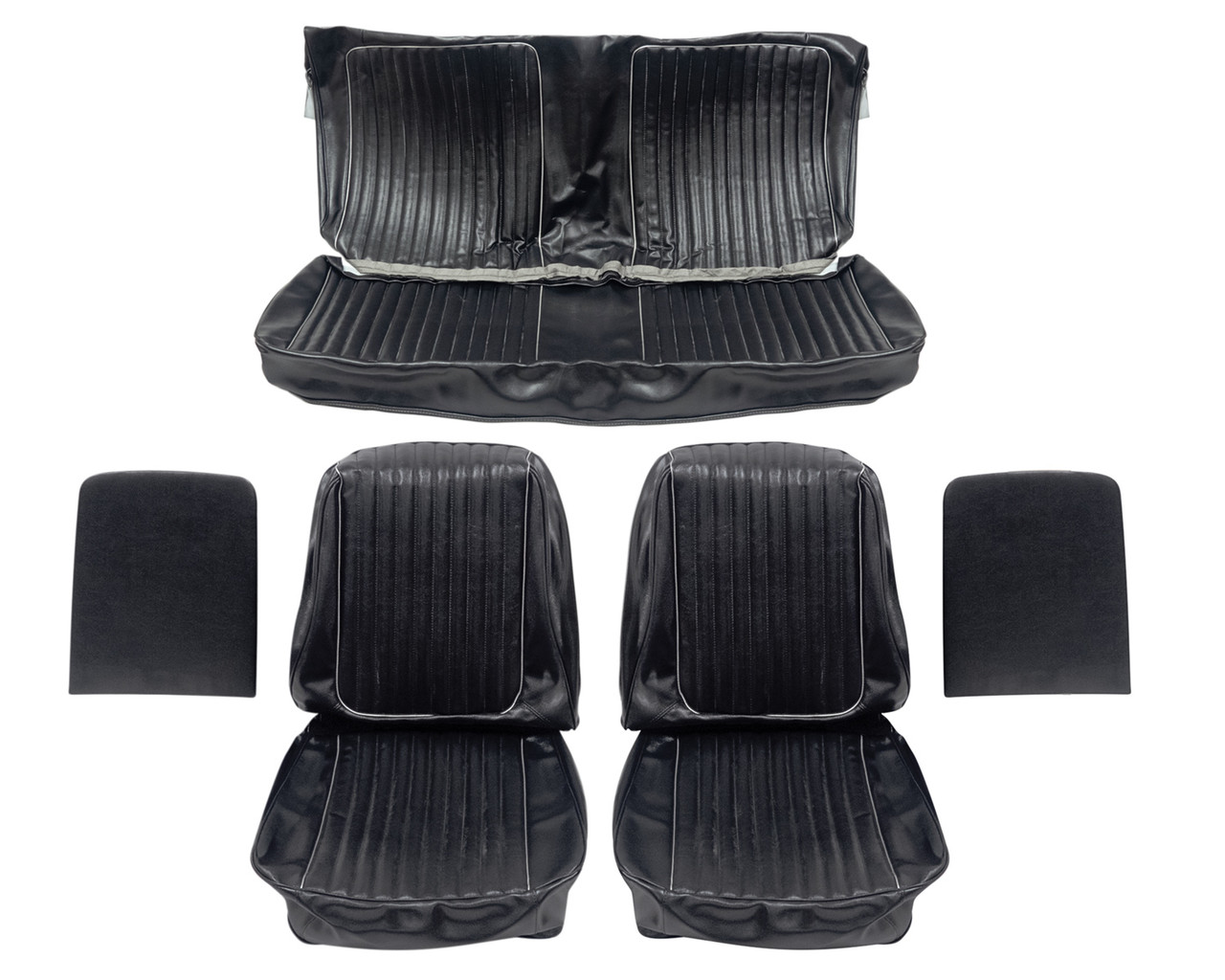 UPHOLSTERY 1964 MERCURY CYCLONE BLACK FRONT-REAR BUCKET