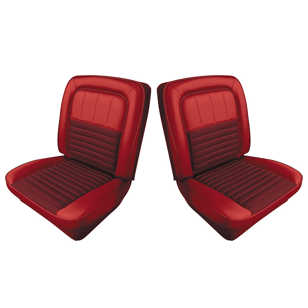 UPHOLSTERY 1967 FORD RANCHERO 500XL DARK RED BUCKETS (UP67RHFT-04BK)