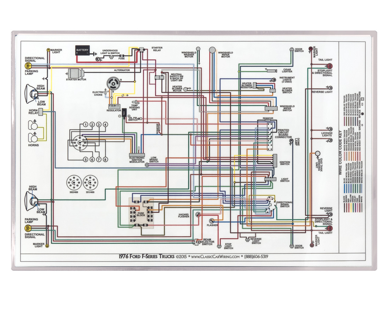 WIRING DIAGRAM 1976 FORD TRUCK F100 F250 F350 (WD76FDTR)