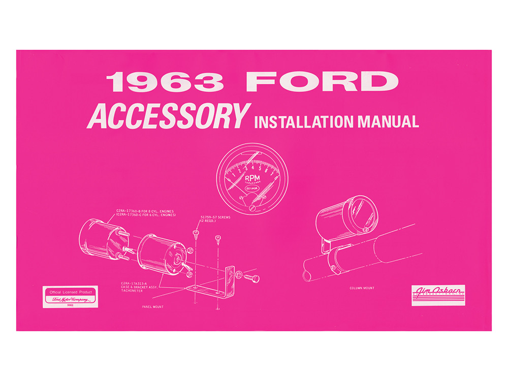 1963 FORD ACCESSORY INSTALLATION MANUAL ALL CARS TRUCKS AND VANS