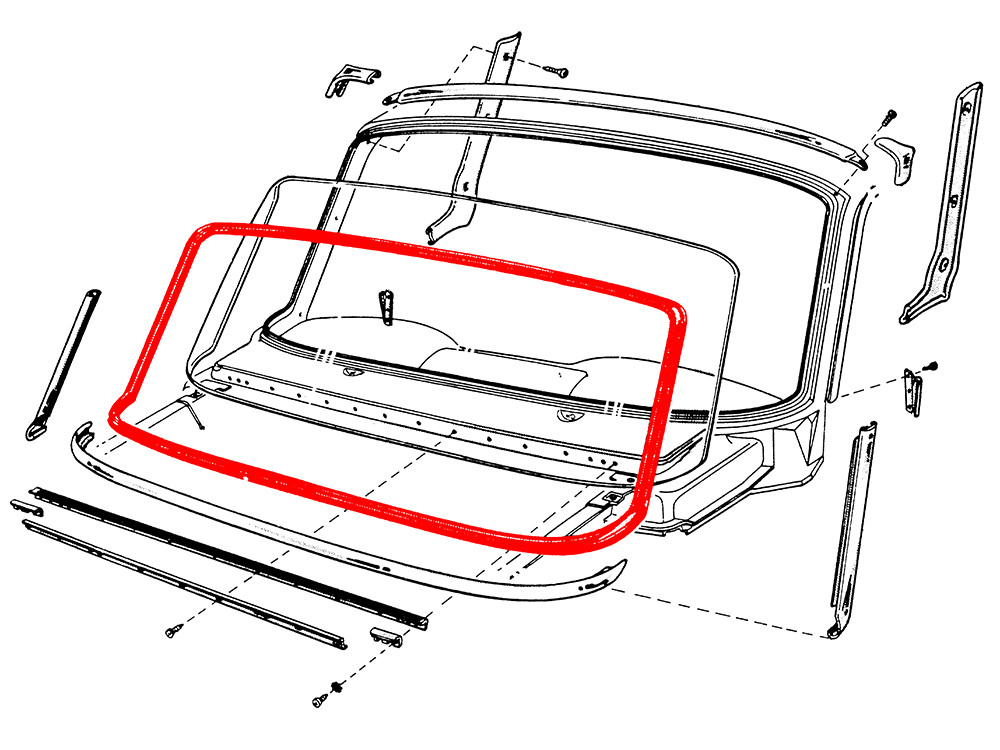 Windshield Seal For 1960–65 Ford Falcon, Ranchero, Mercury Comet – Rubber, Direct Fit, Lifetime Warranty