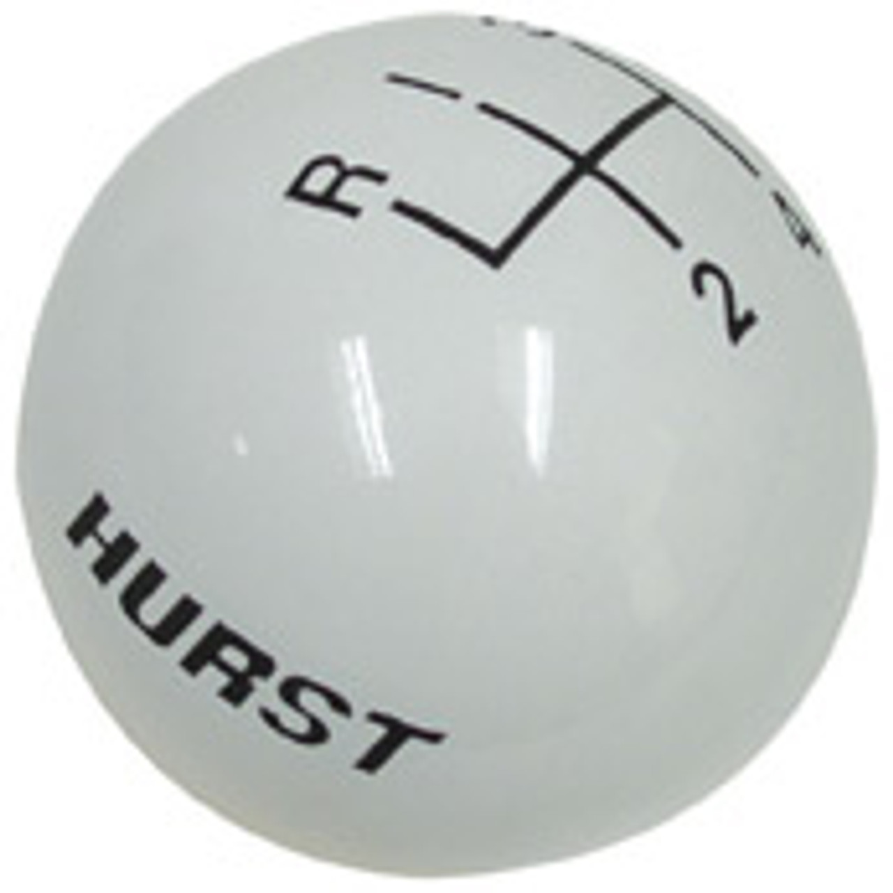 HURST® SHIFTER KNOB GLOSS WHITE 4-SPEED WITH LOGO 3/8