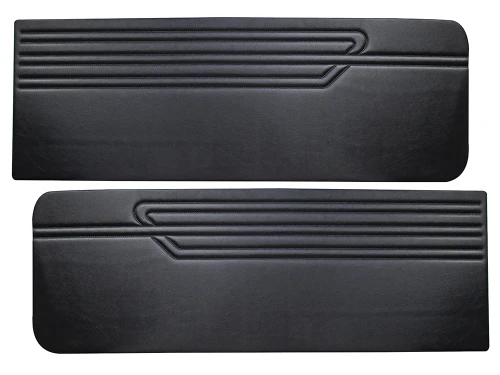 DOOR PANELS - LUXURY DECOR BLACK 1973-75 FORD MAVERICK 2-DOOR MERCURY COMET LH-RH FRONT PAIR (DP73MV62-01LDC)