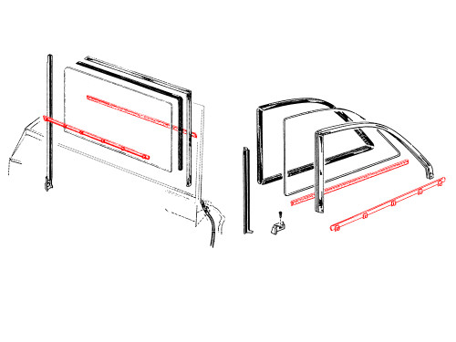 BELTLINE WEATHERSTRIP 1963-65 FORD FAIRLANE 500 2-DOOR HARDTOP FELT FUZZIES INNER OUTHER RUBBER 8-PIECE KIT (FA127)