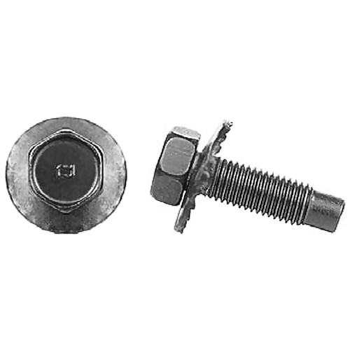 BODY BOLT 1960-64 FORD GALAXIE FALCON MUSTANG TBIRD & OTHERS FINE THREAD WITH DISC LOCK WASHER GRAY-BLACK (374773-S)