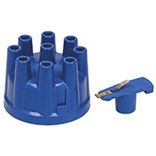 DISTRIBUTOR CAP & ROTOR BUTTON KIT V8 1948-UP FORD VEHICLES SKYLINER FAIRLANE FALCON MUSTANG F-100 & MORE BLUE (G5208)