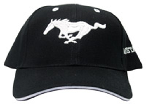 HAT BLACK MUSTANG RUNNING HORSE (H110059)