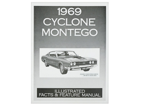 1969 CYCLONE MONTEGO ILLUSTRATED FACTS & FEATURE MANUAL REPRINT FORD SALES LIT STANDARDS & OPTIONS SFTBND 48 PGS (MP308)
