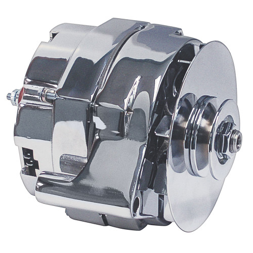 ALTERNATOR - 70 AMP CHROME - 1961-78 FORD CARS AND TRUCKS MUSTANG FALCON COMET F-100 AND MORE WITH OE SMALL-CASE ALT (PA70)