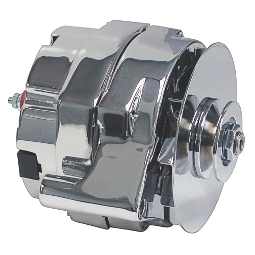 ALTERNATOR 1961-85 FORD CARS & TRUCKS WITH ORIG EQUIP MUSTANG FALCON F-100 & MORE SM CASE EAR HOLES CHROME 70 AMP (PA70-1)