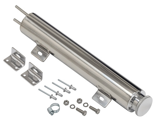 RADIATOR OVERFLOW TANK - UNIVERSAL 13in POLISHED STAINLESS STEEL (U8A080-13)