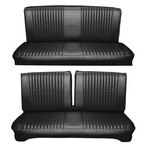 UPHOLSTERY 1965 FORD FALCON FUTURA HARDTOP BLACK BENCH FRONT-REAR SET (UP65FA65-01FRBN)
