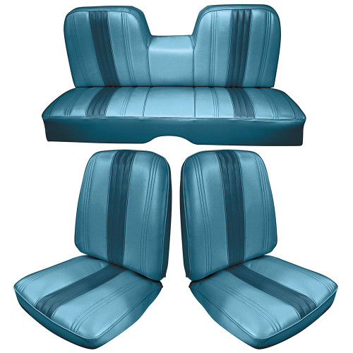 UPHOLSTERY 1965 FORD GALAXIE 500XL 2-DOOR HARDTOP BLUE FRONT-REAR BUCKETS (UP65GA65-02FRBK)