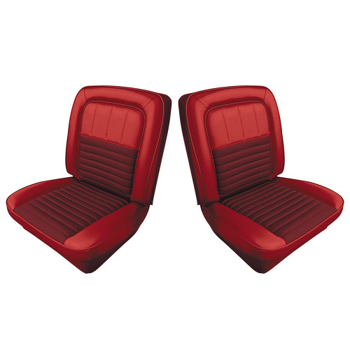 UPHOLSTERY 1967 FORD RANCHERO 500XL DARK RED BUCKETS (UP67RHFT-04BK)