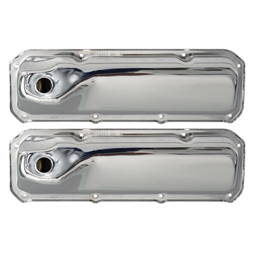 VALVE COVERS WITH BAFFLE 1969-73 FORD MUSTANG 72-76 TORINO & MORE BOSS 302 351C/M 400 CHROME PAIR (VC302/400CH)